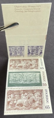 Sweden 1971 Complete Booklet of 5 Stamps MNH OG Sc#895a Stone Masons Gotland - Image 1 of 3
