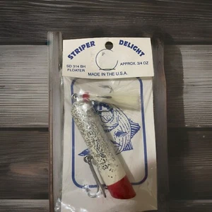 Rare Vintage Striper Delight Bass Fishing Lure SD-314-BH Floater NOS 3”, 3/4oz - Picture 1 of 6
