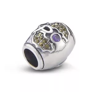 Dije de cuentas de recuerdo de plata cardo escocés marcasita - flor de Escocia - Imagen 1 de 1