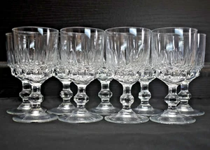9er Set - Vintage Luminarc Frankreich - klare 5 5/8" Kelch Weingläser (708) - Bild 1 von 15