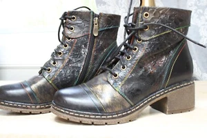 L'Artiste by Spring Step - Leather Lace-Up Boots Fallinluv - Black - EU 39 - Picture 1 of 8