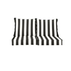 SORRA HOME Outdoor Loveseat Cushion 25"x23"x22" 4-Piece Sunbrella Cabana Classic - Picture 1 of 5