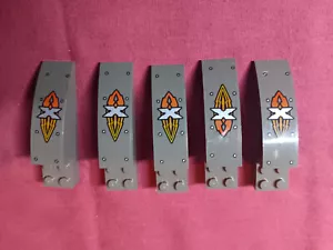 L-1 Lego X 5 Old Dark Gray 8 x 2 x 2 Curved Slope Island Extreme 6738 41766pb02 - Picture 1 of 3