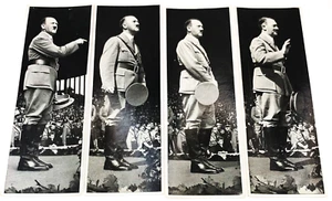4Hitler Propaganda Photos, 2 Cut = Set of 4, Scoot Together to Read German Backs - Picture 1 of 10