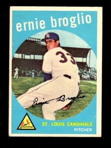 1959 TOPPS #296 ERNIE BROGLIO CARDINALS VG CREASE 2A - Picture 1 of 2