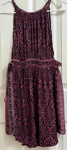 Free People Mini-Sommerkleid Damen Größe S ärmellos lila Blumen offene Seiten - Bild 1 von 6