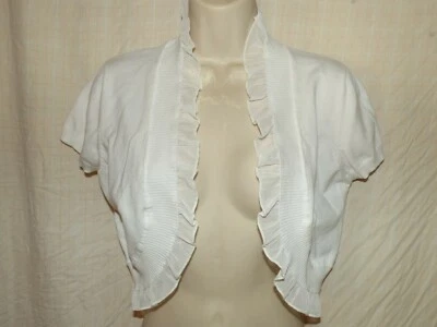 Bolero de hombros Rue 21 mezcla de gasa y algodón color marfil Jrs XL Foto 1 de 4