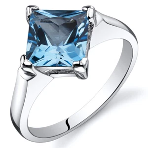 Anillo de compromiso de topacio azul suizo de 2,00 quilates tallas 5 a 9 - Imagen 1 de 3