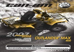 Can-Am Owners Manual 2007 OUTLANDER 400 MAX - Foto 1 di 12