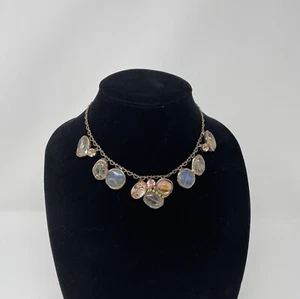 VTG Israel Laly Cohen HandCrafted Sculpted Stone Glass Crystals Necklace - Picture 1 of 10