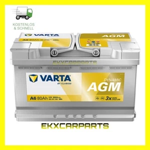 Batería de coche VARTA A6 Dynamic AGM 12V 80Ah Start-Stop 580901080 más nueva - Imagen 1 de 5