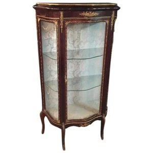 Q`Antique French Cabinet Rosewood With Brass Shoes Mahogany Veneer Um 1900 - Picture 1 of 17