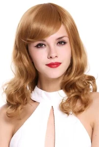 Women's Wig Medium Length Points Curly Corkscrew Curls Blonde Strawberry Blond - Picture 1 of 4