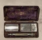 VINTAGE GILETTE TRAVEL RAZOR Silverplated Hinged Case Persona Blade Case