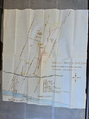 San Juan Ditch Nevada Co CA Mining Claims Grizzly Ridge & Yuba River Color Map - Image 1 of 2