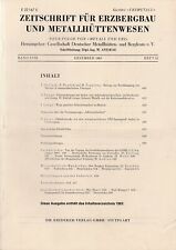 Zeitschrift für Erzbergbau und Metallhüttenwesen, Band XVIII, Dezember 1965