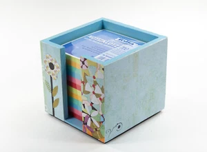 Zettelbox Sommerfrische - Collage, Papierschnitt und Holz, signiert - Bild 1 von 3