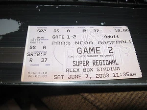 2003 LSU baseball tournament & NCAA super Regional  LSU vs baylor ticket stub - Picture 1 of 2