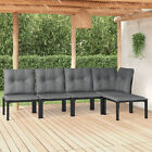 5 Piece Garden  Set Black And Grey Poly Rattan F8u0