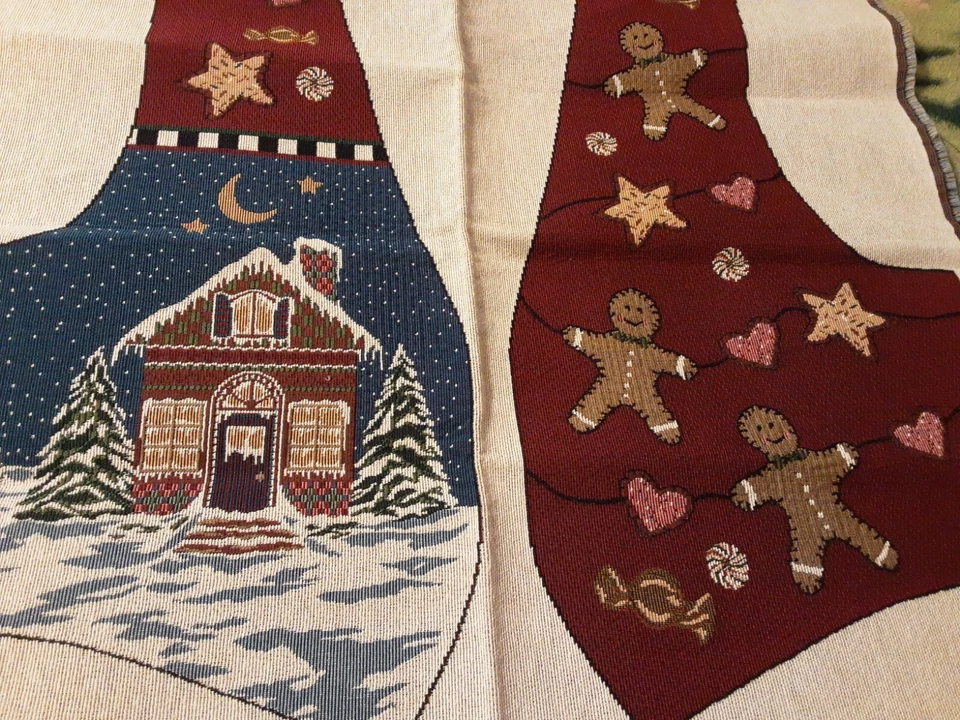 Fabric Tapestry Christmas Vest Large Panel Multicolor front only - Image 1 of 1