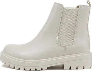 Soda Low Heel Chelsea Ankle Boots - White Size 9 - FREE SHIPPING - Picture 1 of 4
