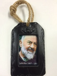 Slate Padre Pio Religious Picture Pendant (RP03 - Picture 1 of 1