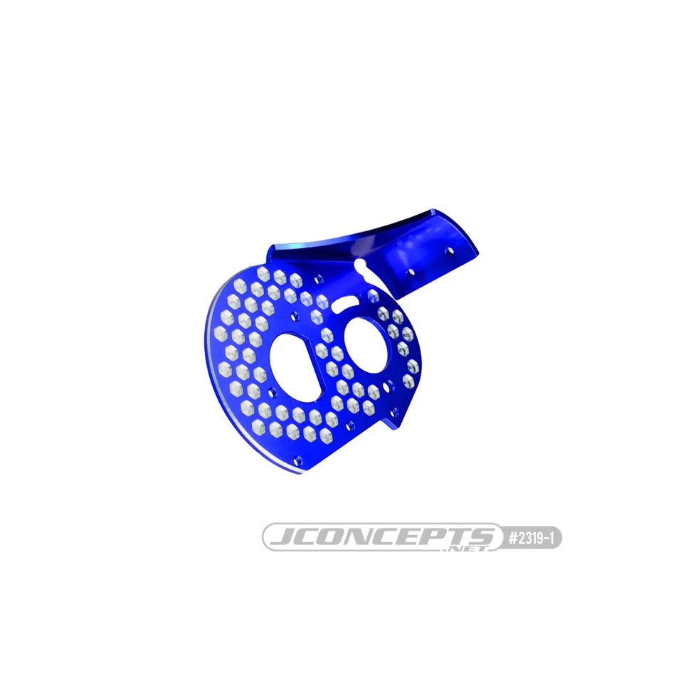 JConcepts RC10 aluminum rear motor plate - honeycomb - blue / JCO2319-1 - Bild 1 von 1