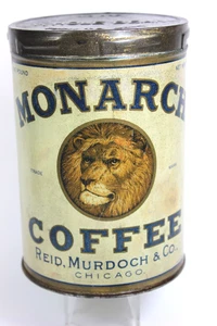 ANTIGUA lata de café Monarch Coffee Reid Murdoch & Co. Chicago - diseño de principios de 1900 - Imagen 1 de 7