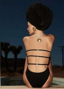 Zara Black Strapless One Piece Swimsuit. NWT. Size X Small. - Picture 1 of 7