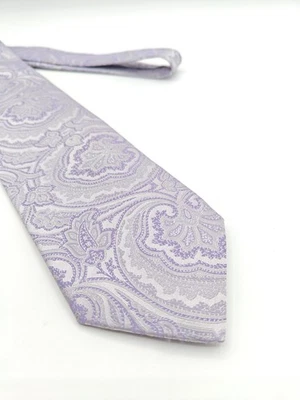 🇮🇹 Corbata de seda Burdi hecha a mano en Italia 59x3,25 cachemira púrpura Foto 1 de 4