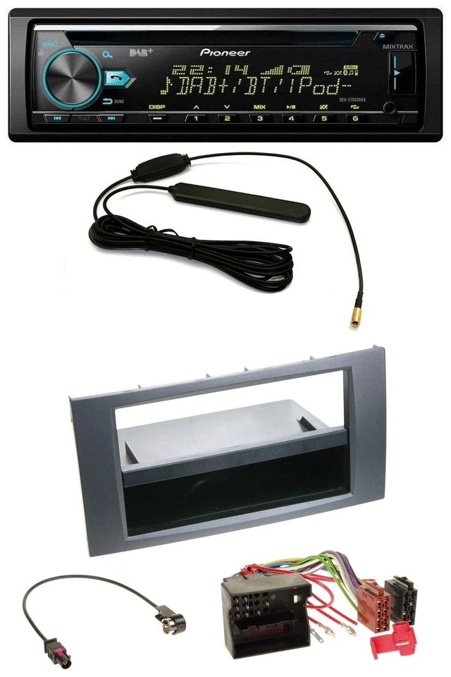 Pioneer CD MP3 AUX DAB USB Autoradio für Ford Fusion Kuga Transit 05-12 anthrazi - Bild 1 von 4