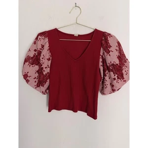 ANTHROPOLOGIE DOLAN Puff Sleeve Fitted Top Size Small NWOT - Picture 1 of 7