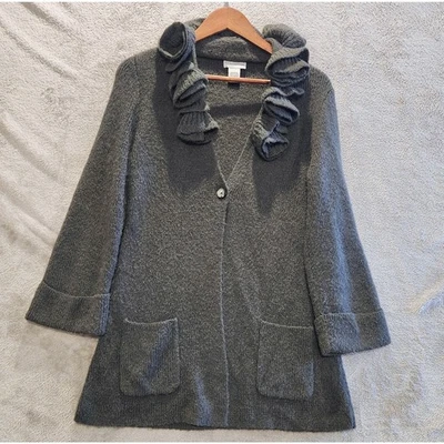 Cárdigan para mujer Soft Surroundings verde mezcla de alpaca La Vie En rosa talla pequeña Foto 1 de 4