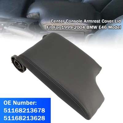 Gray Center Console Armrest Cover Lid For BMW 3 Series E46 1999-2004 M3 - Image 1 of 4