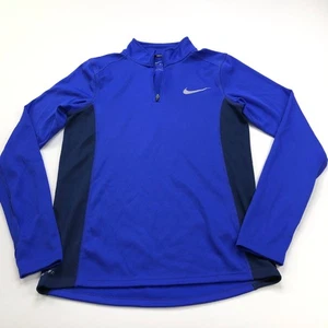 Nike Running Dri-Fit Small Purple Blue 1/4 Zip Mock Neck Pullover Long Sleeve - Picture 1 of 9