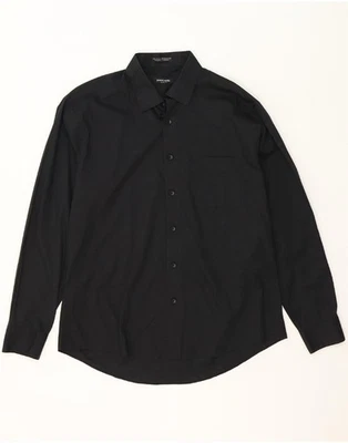 PIERRE CARDIN Mens Slim Fit Shirt Size 16 1/2 Large Black Cotton AN10 - Image 1 of 3