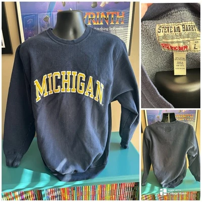 Vintage Steve Barry’s Michigan Wolverines L Pullover Crewneck Sweatshirt 90s Y2K - Image 1 of 4