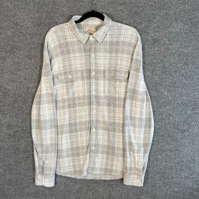 Faherty Shirt Mens Large Gray Plaid Flannel Soft Knit Button Up Long Sleeve - Image 1 of 4