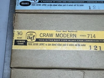 Tipo de tipografía metálica M412B - Craw Modern UC/lc/Figs NOS - 30 pt - 6 paquetes Foto 1 de 4