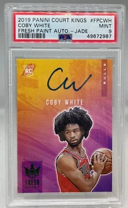 COBY WHITE 2019-20 Court Kings Fresh Paint #13/25 Rookie Auto Jade PSA 9 MINT RC - Picture 1 of 7