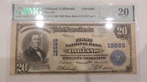 California National Bank Note OAKLAND 1902 $20 CH# 12665 PMG 20 FR661 - Picture 1 of 2