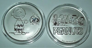 1 Oz Silver Peanuts 70th Anniversary Charlie Brown Coin 7,000 Minted in Capsule - Picture 1 of 3