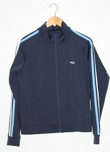 Fila Jacket Youth XL, Blue with light blue/white stripes, zip front w/ 2 pockets - Picture 1 of 4