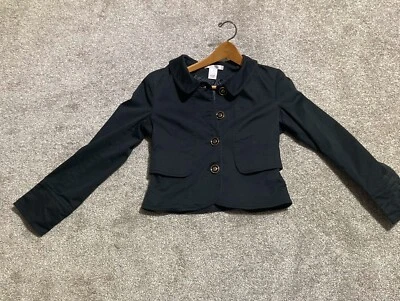 Chaqueta Blazer Vertigo Paris Mujer’s M Negra Algodón Elastizada Manga Larga Foto 1 de 4