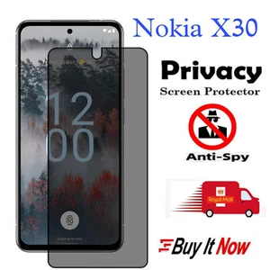 P066 Privacy Glass For Nokia X30 Privacy Screen Protector 1-Pack Tempered Glass - Picture 1 of 5