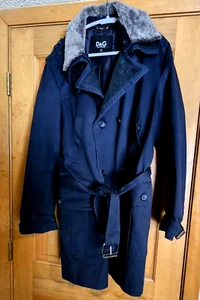dolce gabbana trench coat mens navy blue size 52 - Picture 1 of 22