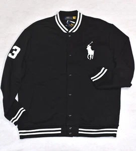 Polo Ralph Lauren Black Fleece Baseball Jacket Big Pony XLT XL Tall NWT - Picture 1 of 6
