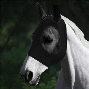 1Pc Horse Face Mask Anti Fly Breathable Stretch Knitted Mesh Anti Mosquito Ma QY - Picture 1 of 12