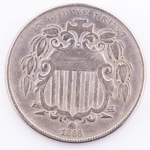 1868 Shield Nickel VF Details 5c Cover