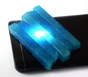 Brazilian Aquamarine 300 Ct+ Gemstone Slice Rough Lot Natural 5 Pcs - Picture 1 of 5